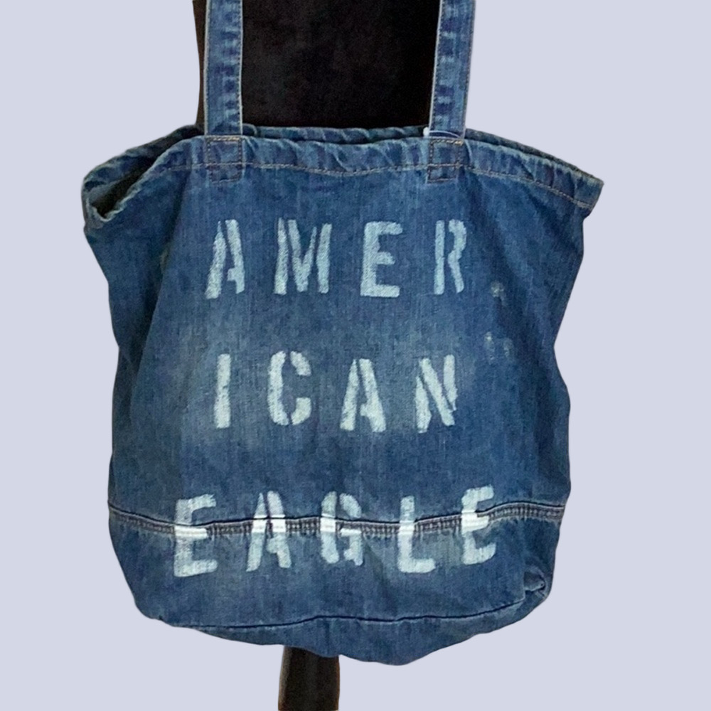 American Eagle distressed Blue Denim jean tote Bag. ❗️NEW❗️